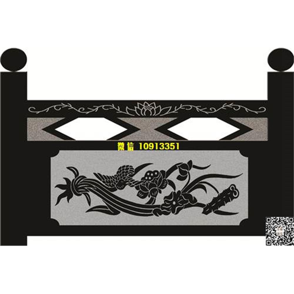 精雕图68荷花鸟栏板精雕图线雕图线条图单线铣底图_电脑雕刻plt文泰矢量图精雕图浮雕图